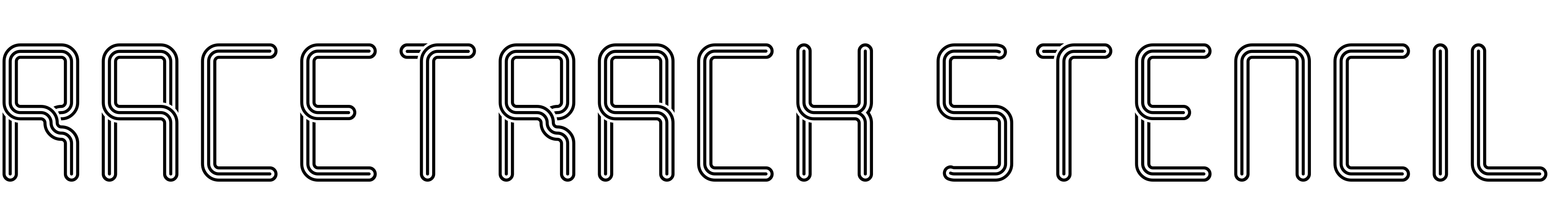 Font Racetrack Stencil