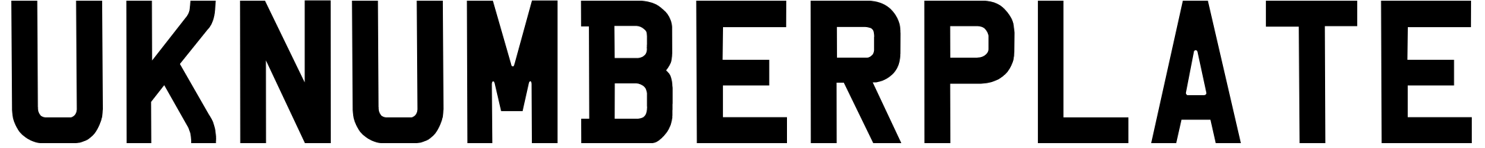 Font UKNumberPlate