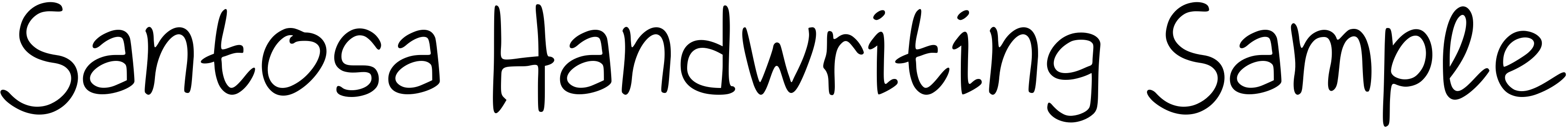 Font Santosa Handwriting Sample