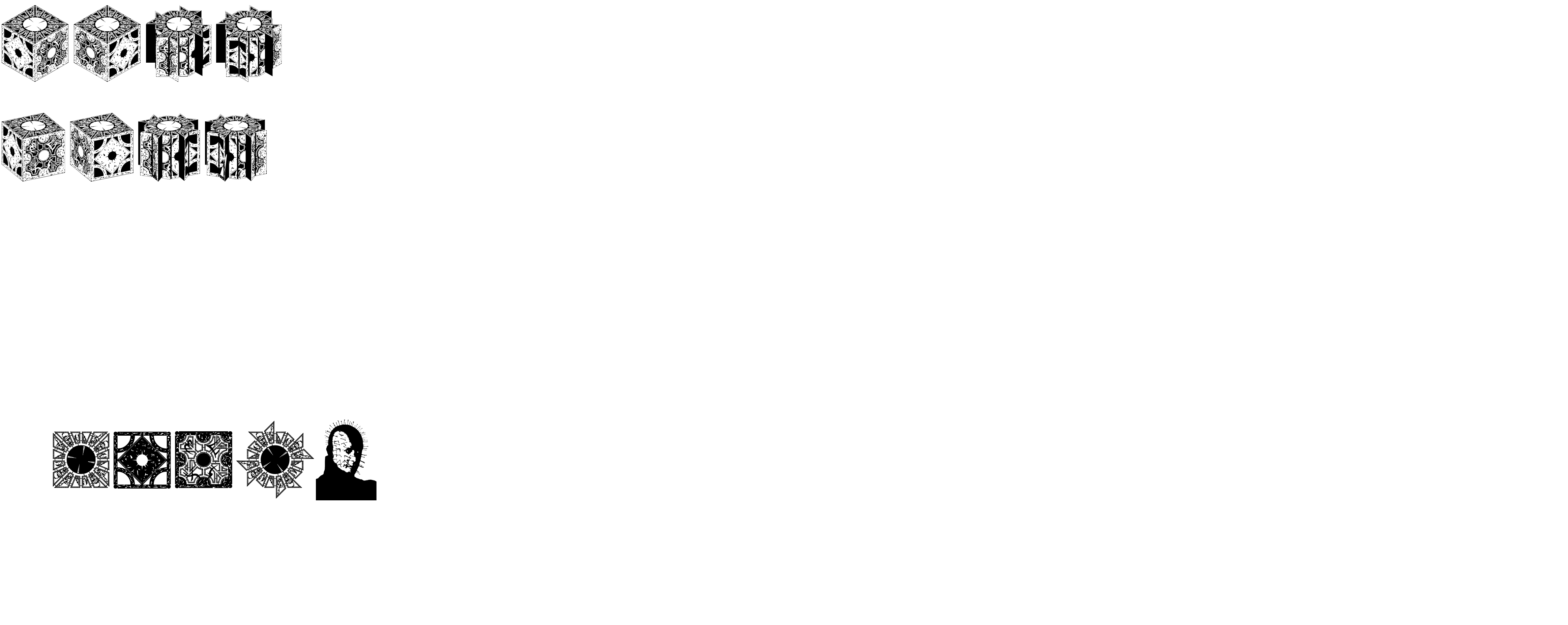 Preview font HellraiserPuzzleBoxBats