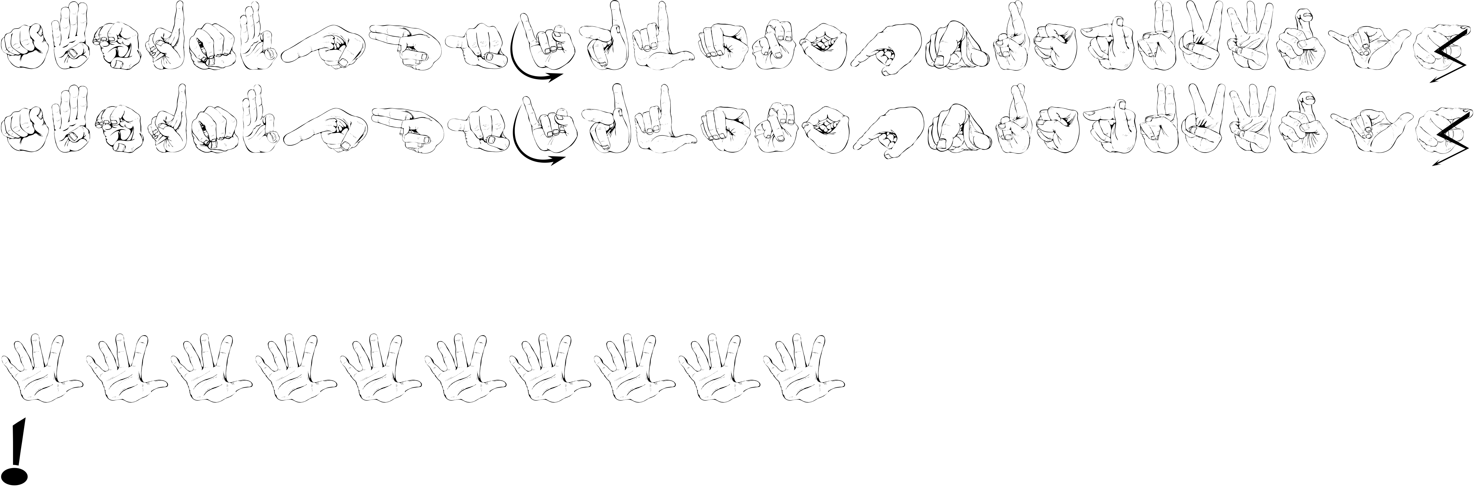 Preview font zoefingerabc Regular