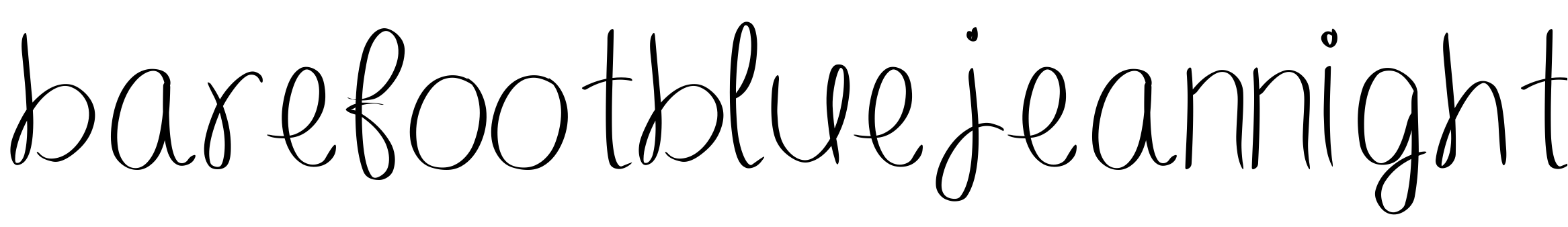 Font barefootbluejeannight