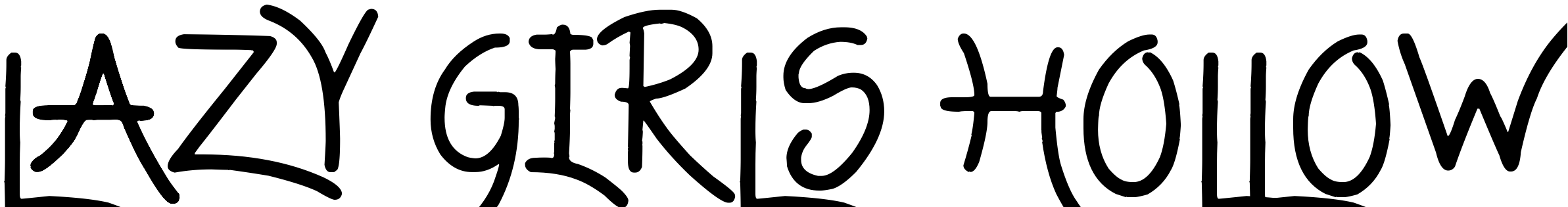 Font Lazy Girls hollow