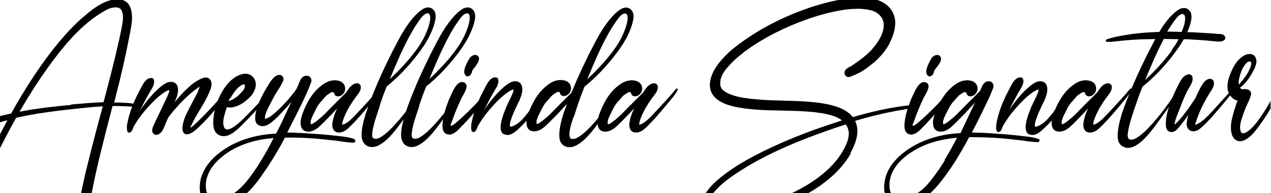 Font Ameyallinda Signatur