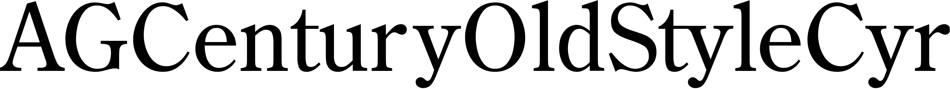 Font AGCenturyOldStyleCyr