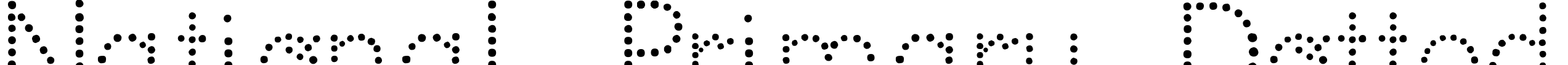 Font National Primary Dotted