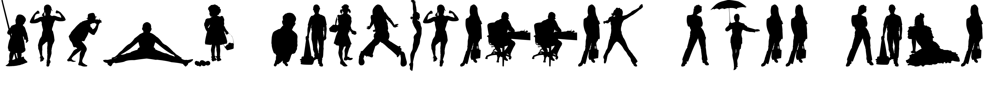 Font Human Silhouettes Free Five