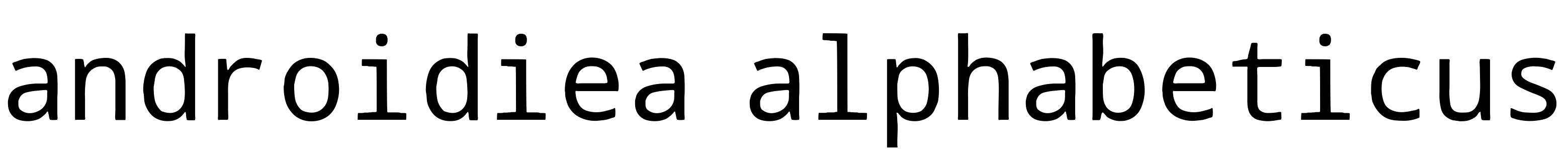 Font androidiea alphabeticus