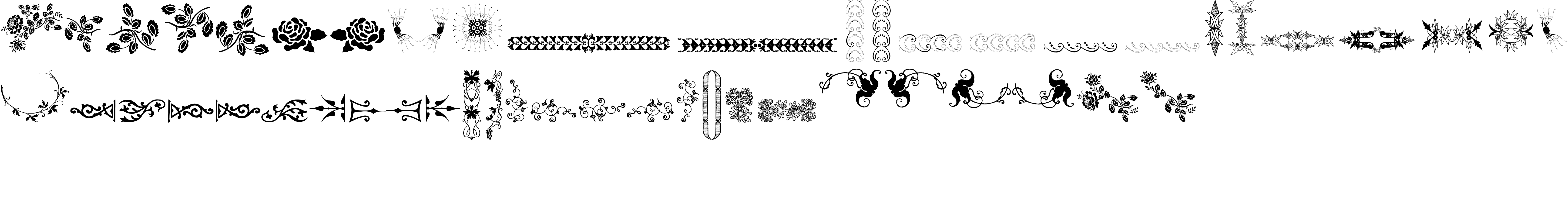 Preview font Unpublished Ornaments Two