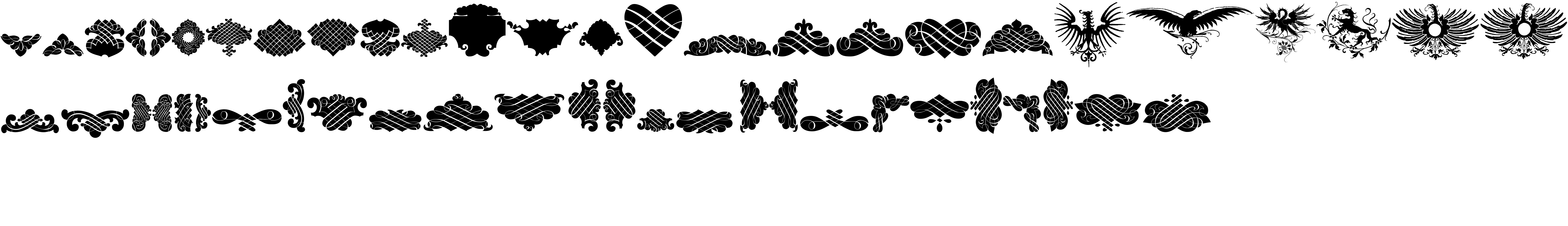 Preview font Unpublished Ornaments