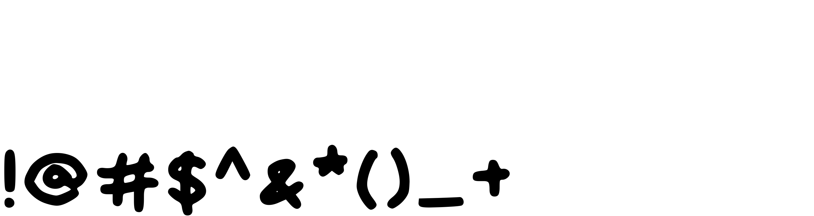 Preview font Nexzie Font_punctuations