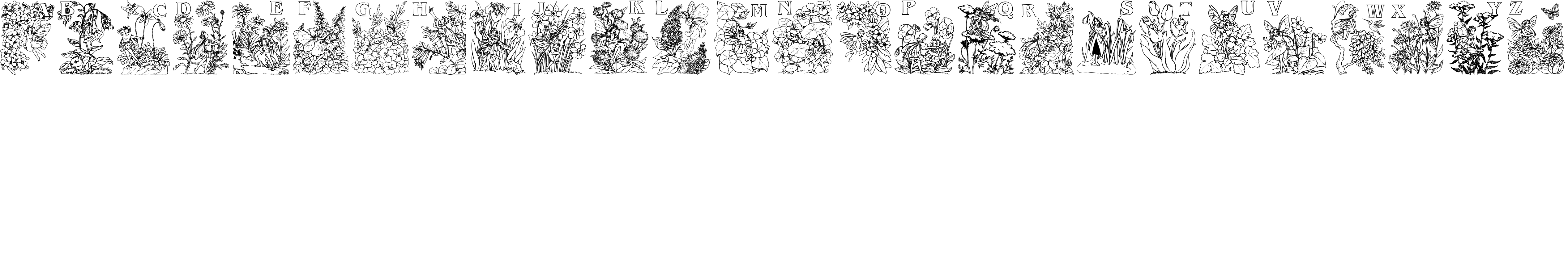 Preview font Flower and Fairy Alphabet