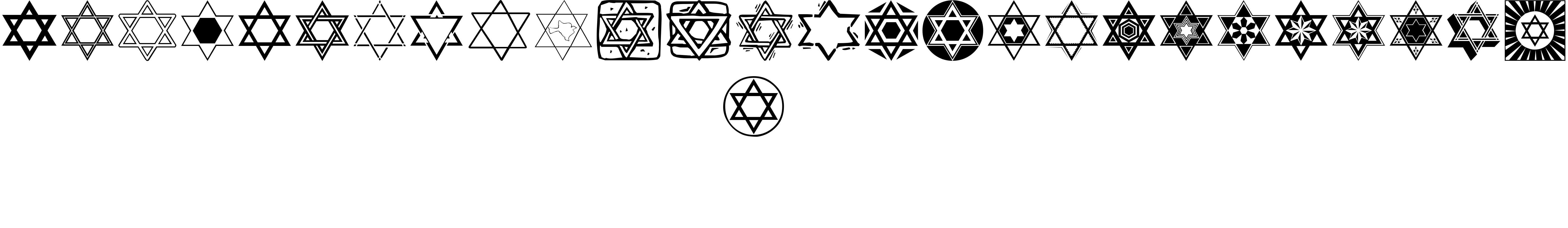 Preview font SL Star of David
