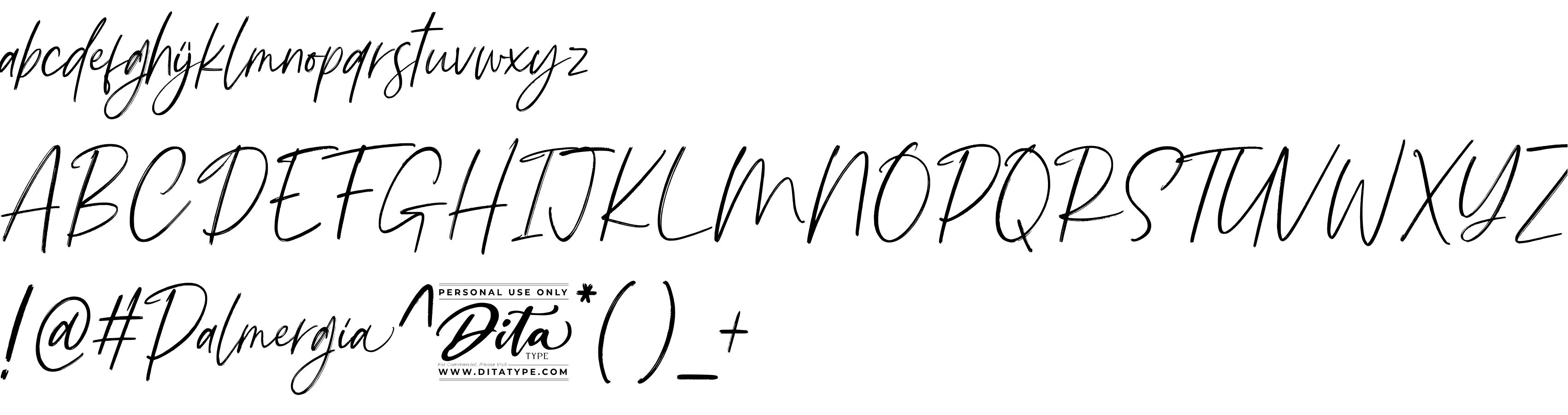 Preview font Palmergia Personal Use