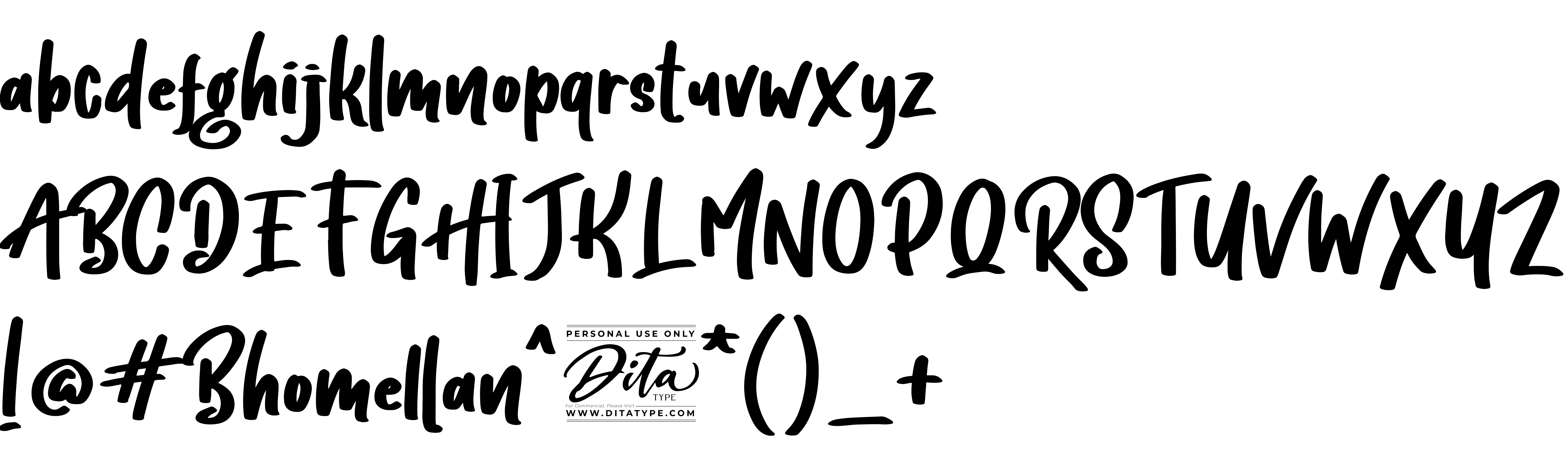 Preview font Bhomellan Personal Use